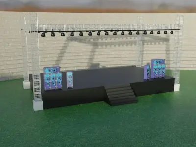 Concert Stage Area Low-poly 3D model