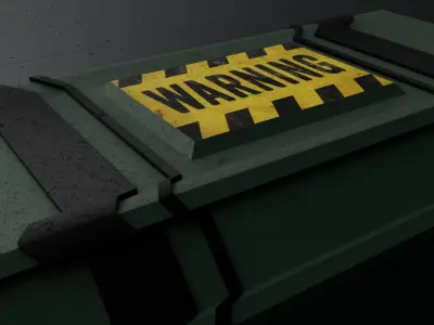 Sci-Fi case Low-poly 3D model