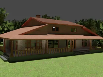 House Interior - Low Poly Game Ready Model Intractable Assets Low-poly 3D model