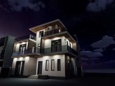 3 floor villa  3D model