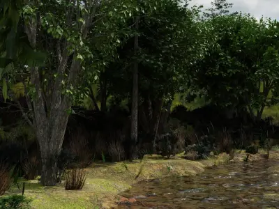river in woods 3D model