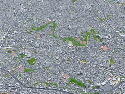 Suginami Tokyo 10km Low-poly 3D model