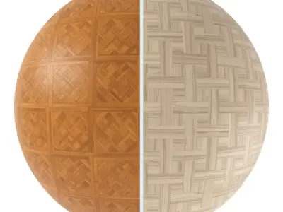 Parquet - Laminate - Wooden floor 2 in 1 3D model 2