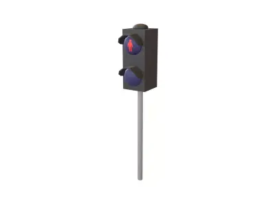 Pedestrian Traffic Light V1 005 Low-poly 3D model