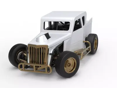 Dwarf car while turning Version 2 Scale 1 to 25 3D print model