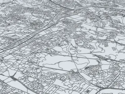 Seoul Road Network and Streets 3D model