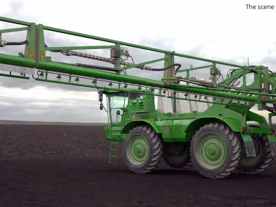  Agricultural Boom Sprayer High Clearance Dirty Green Rigged 