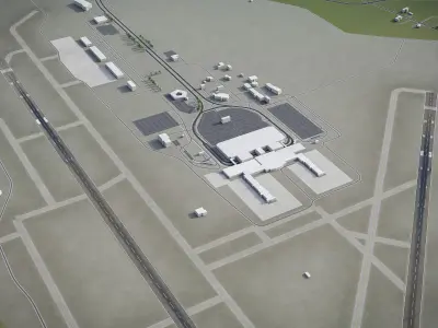 Syracuse Airport Low-poly 3D model
