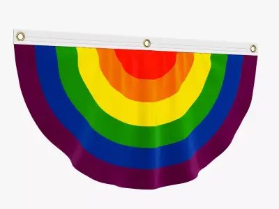 Rainbow Gay Pride Flag Bunting 3D model