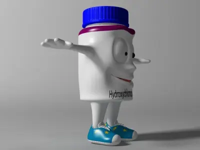 Cartoon Covid Killer RIGGED and Animated Low-poly 3D model