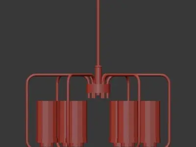 Holden 6 Light Aged Brass Chandelier 3D model