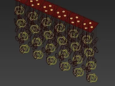 Ellipse chandelier with lights hanging from it 3D model