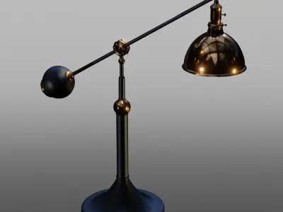 Antique Desk Lamp 3D model