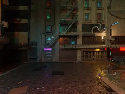 Retro Cyberpunk Atmosphere Street 3D model