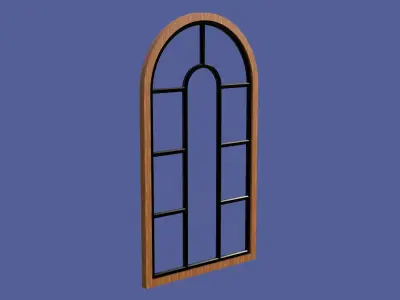 PBR Arched Window Low-poly 3D model