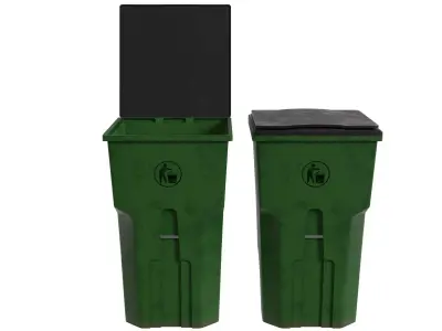 Plastic Trash Bin V1 Low-poly 3D model