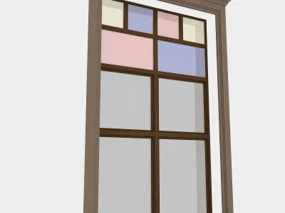 Pavilion Window 4 Low-poly 3D model