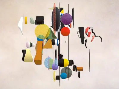 Composition VIII by Wassily Kandinsky Low-poly 3D model