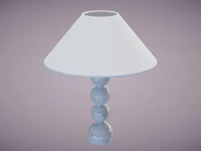 Marble Table Lamp Low-poly 3D model