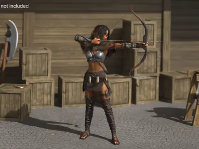  Warrior Woman Archer with Bow 
