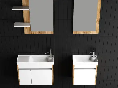 Modern Slim Bathroom Furniture  3D model