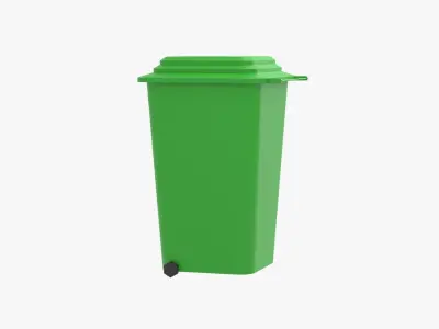 Dustbin trash can Low-poly 3D model