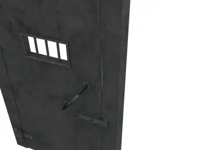 metal prison door Low-poly 3D model