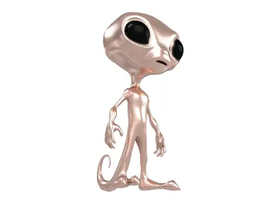Cartoon Alien v2 009 Low-poly 3D model