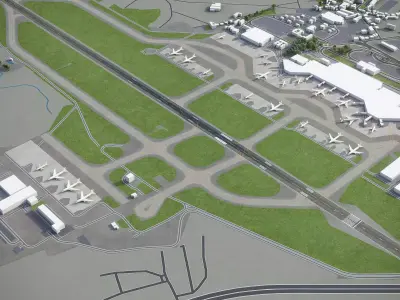 Porto - Francisco Sa Carneiro Airport - OPO Low-poly 3D model