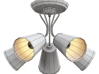 freya four light fixtures with shades 3D model