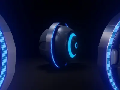 Sci-Fi Scanner Robot Low-poly 3D model