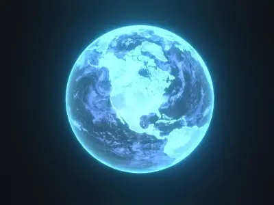 Planet Earth Hologram 6 Variations Sci-Fi 3D Model Low-poly 3D model