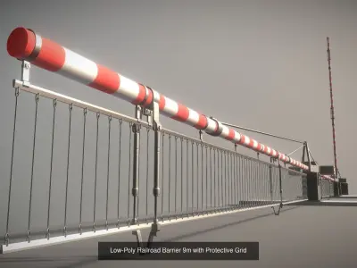 All Low-Poly Railroad Barriers 3D Model Pack