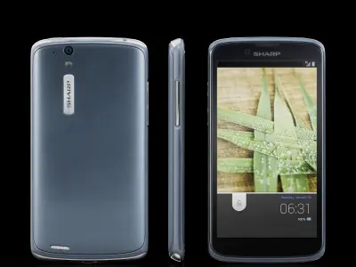 Sharp SH631W Titanium Low-poly 3D model