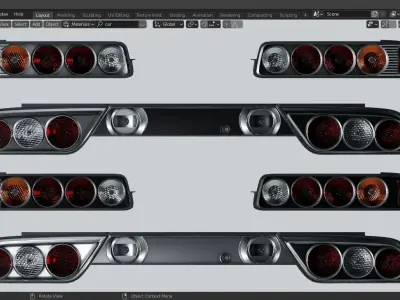 RPS13 and PS13 JunYan and Eurostyle tail lights 3D model