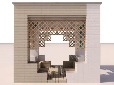 Soviet Post-modern Gazebo on Podil in Kyiv 3D model