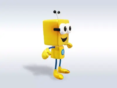 Cartoon character t stylized computer pc  3D model