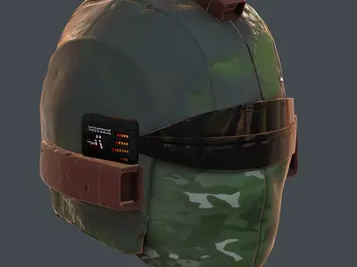 Gas mask helmet 3d model scifi Low-poly  Low-poly 3D model