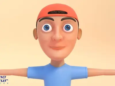 Teenager Boy 3D Character Low-poly 3D model