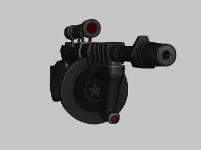 Sci-Fi Thompson Submachine - Gun Weaponry - Black Camo Low-poly 3D model