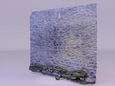 Castle stone old wall high-poly 3D model