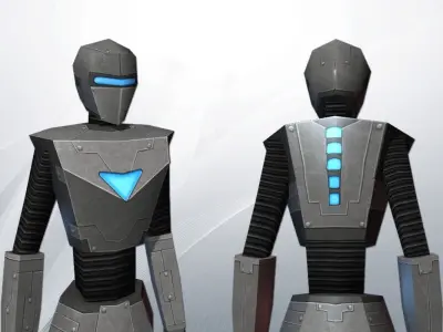 Low-poly Animated Droids Low-poly 3D model