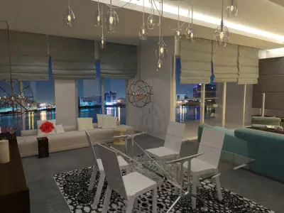 3D Living Room Interior 3D model