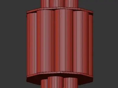 Bauer gold and hanging light fixture 3D model