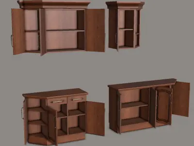 Kitchen Classic Low-poly 3D model