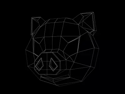 Lowpoly Pig Mask V1 006 Low-poly 3D model