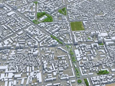 Dushanbe Tajikistan 25km AI Low-poly 3D model