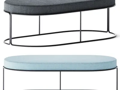 Bench withoud backrest Paradiso by iSimar 3D model