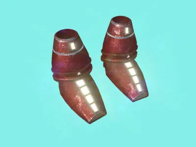 Sci-Fi Boots - Character Design - Megaman Style Low-poly 3D model