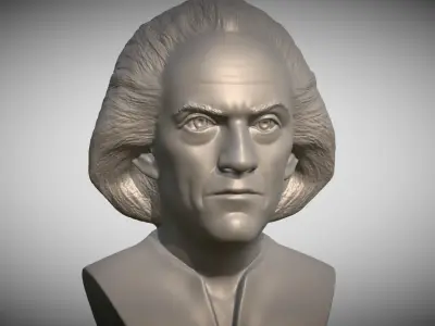 Dr Emmett Brown Back to the Future bust 3D printing 3D print model